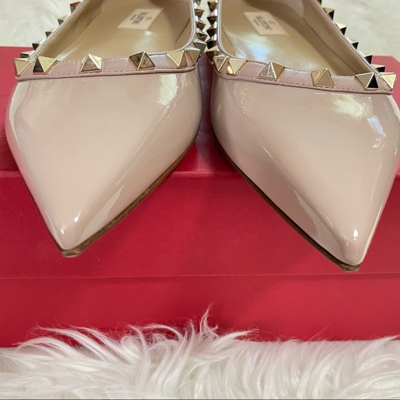 Valentino Garavani Patent Rockstud Pointed Toe Ballerina Flat size 40 - Picture 7 of 12